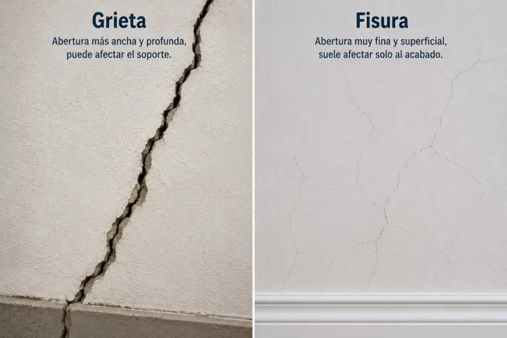 Diferencia entre una fisura y una grieta